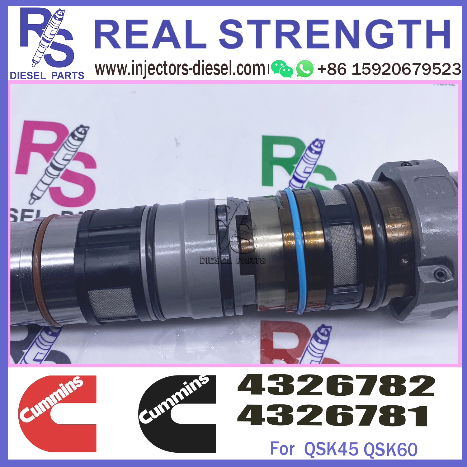 4326782 QSK60 Cummins Diesel Injector 4326780 4001813 4087893 4088427