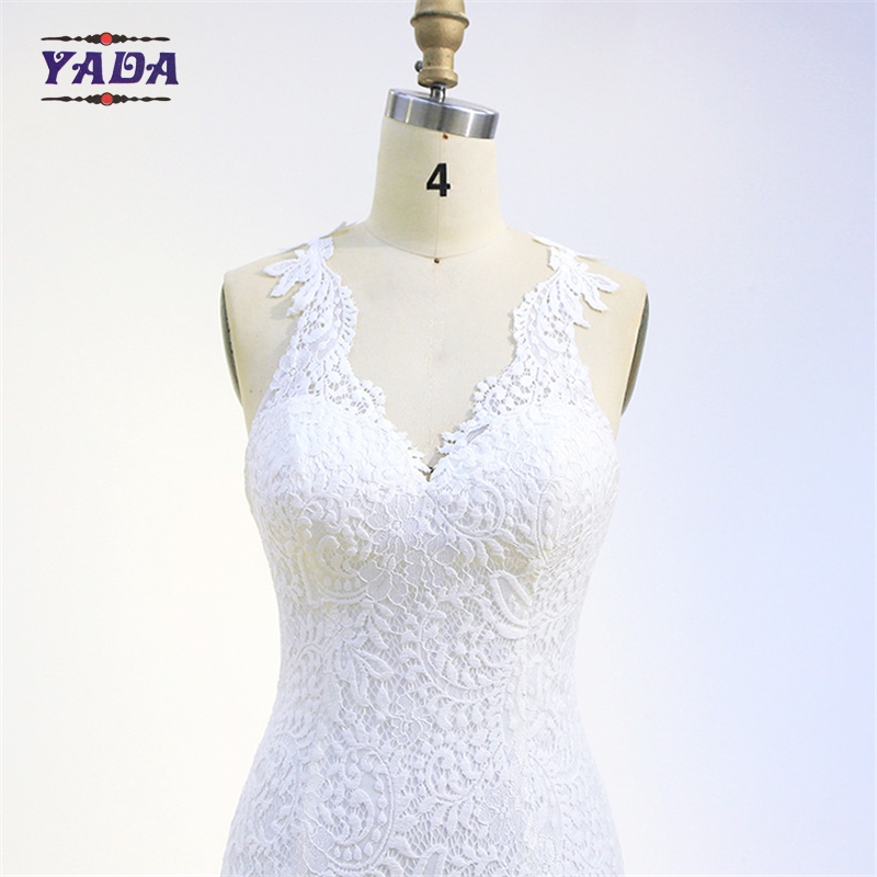 Women slim fit v neck alibaba lace sexy bridal mermaid dress patterns wedding dresses China