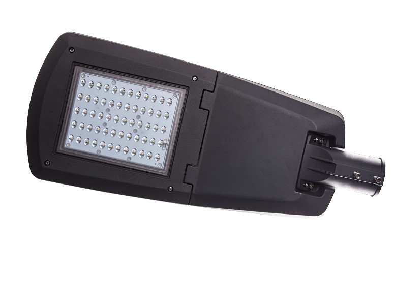 IP66 120W LED Street Lamp Fixtures / Industrial Led Light Fixtures Black And Grey Colour