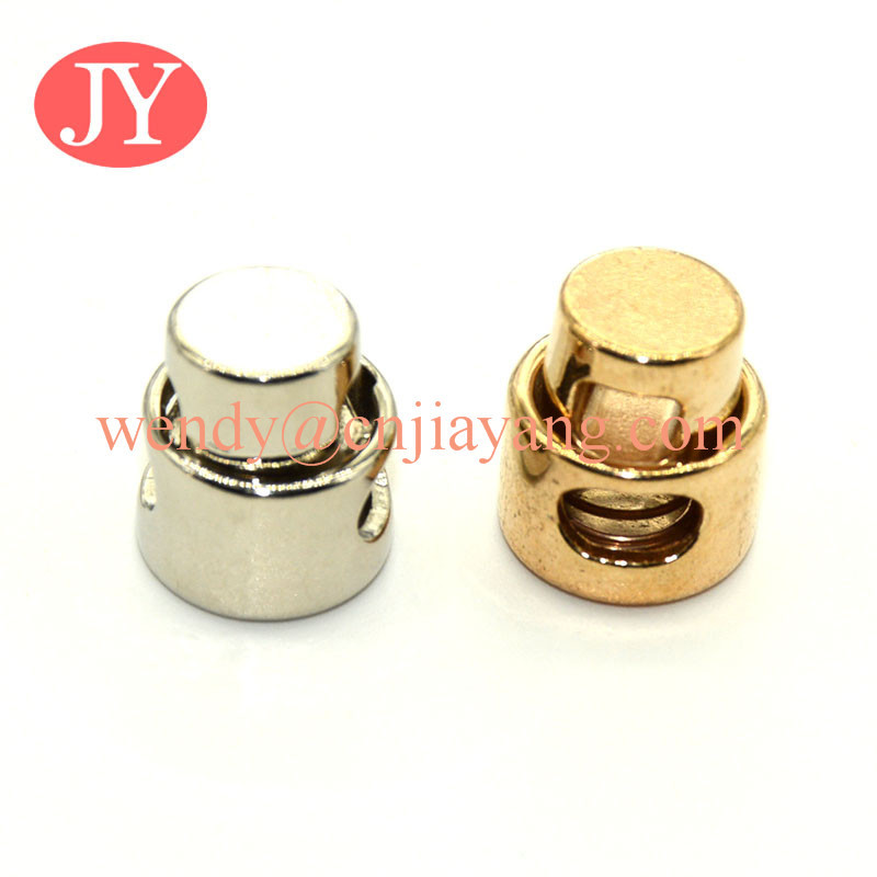 jiayang Supply different shaped metal rope cord lock rope end stopper rope toggle