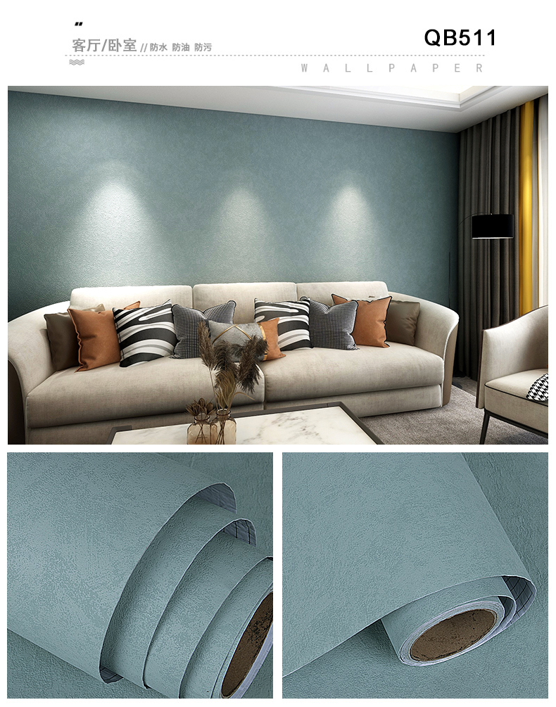 Blue Pink Cloth Fabric Wallpaper Waterproof Cloth Wallpaper For Wall