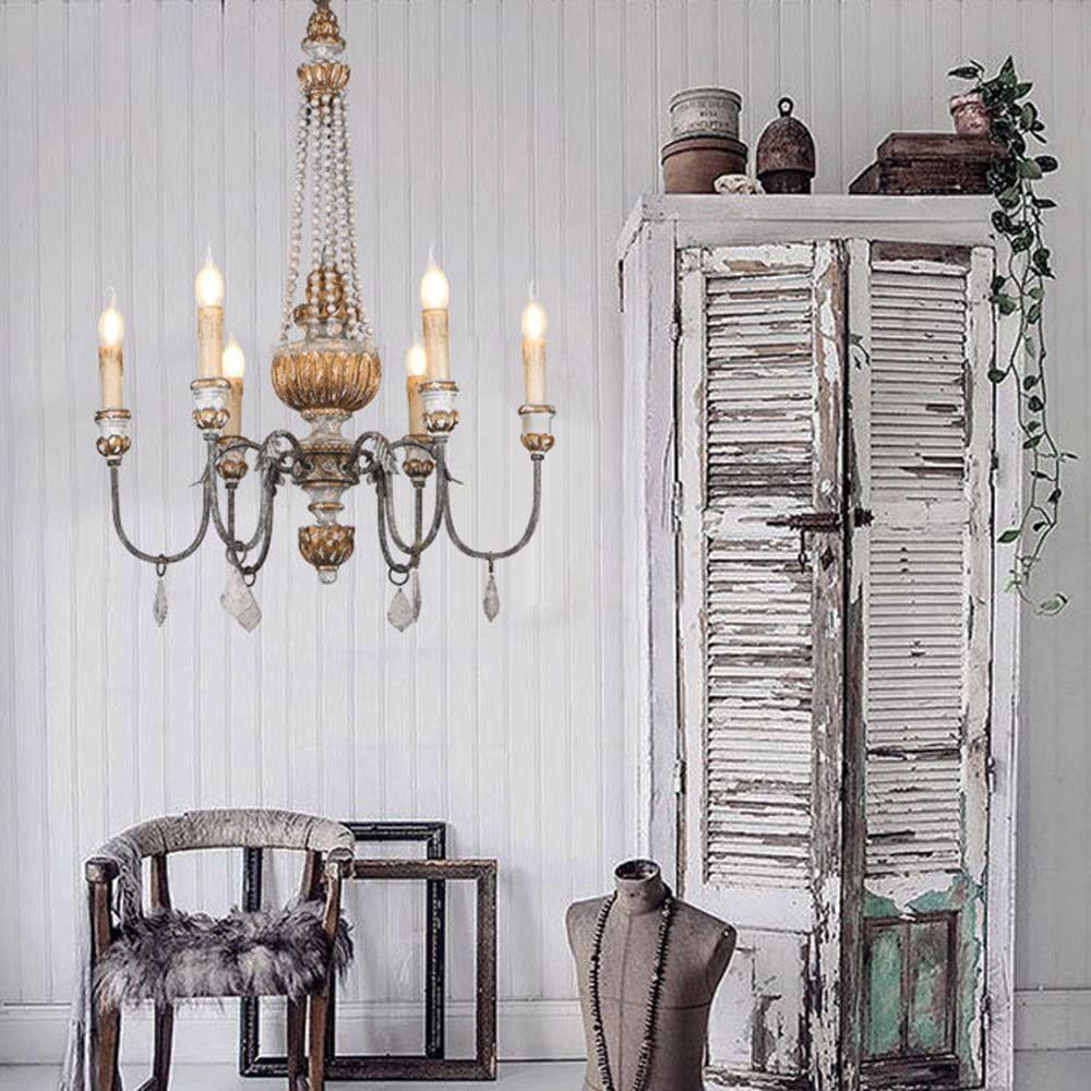 Wood chandeliers lighting french bedroom suspended lights(WH-CI-118)