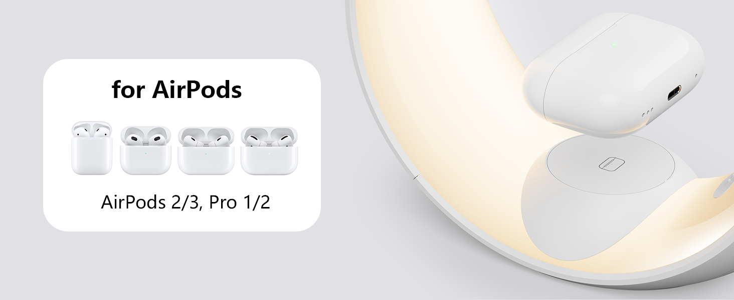 LED Lamp Wireless Charger with 4-in-1 Multifunction Stand Output Voltage and Current 9V-12V/1.5A Maximum Output Power 15W