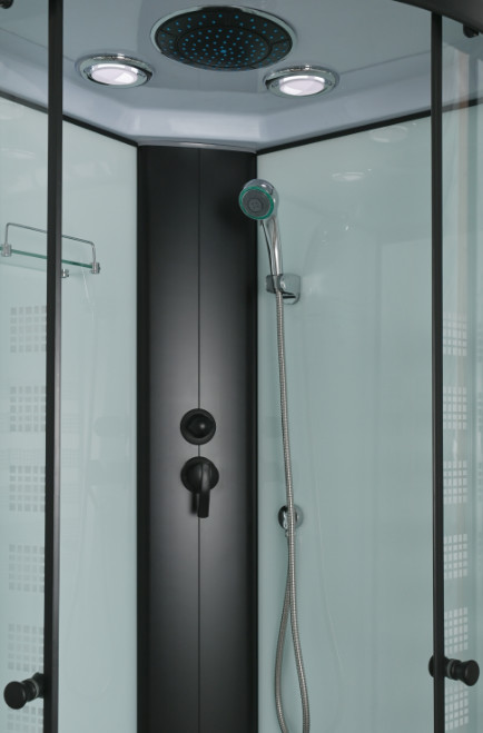 Customizable Shower Pods Cabins With Printing Glass And Black Frame