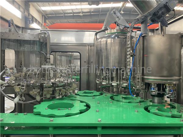 4.88kw 350ml 25 Degree Glass Bottle Juice Filling Machine Rotative Rinsing
