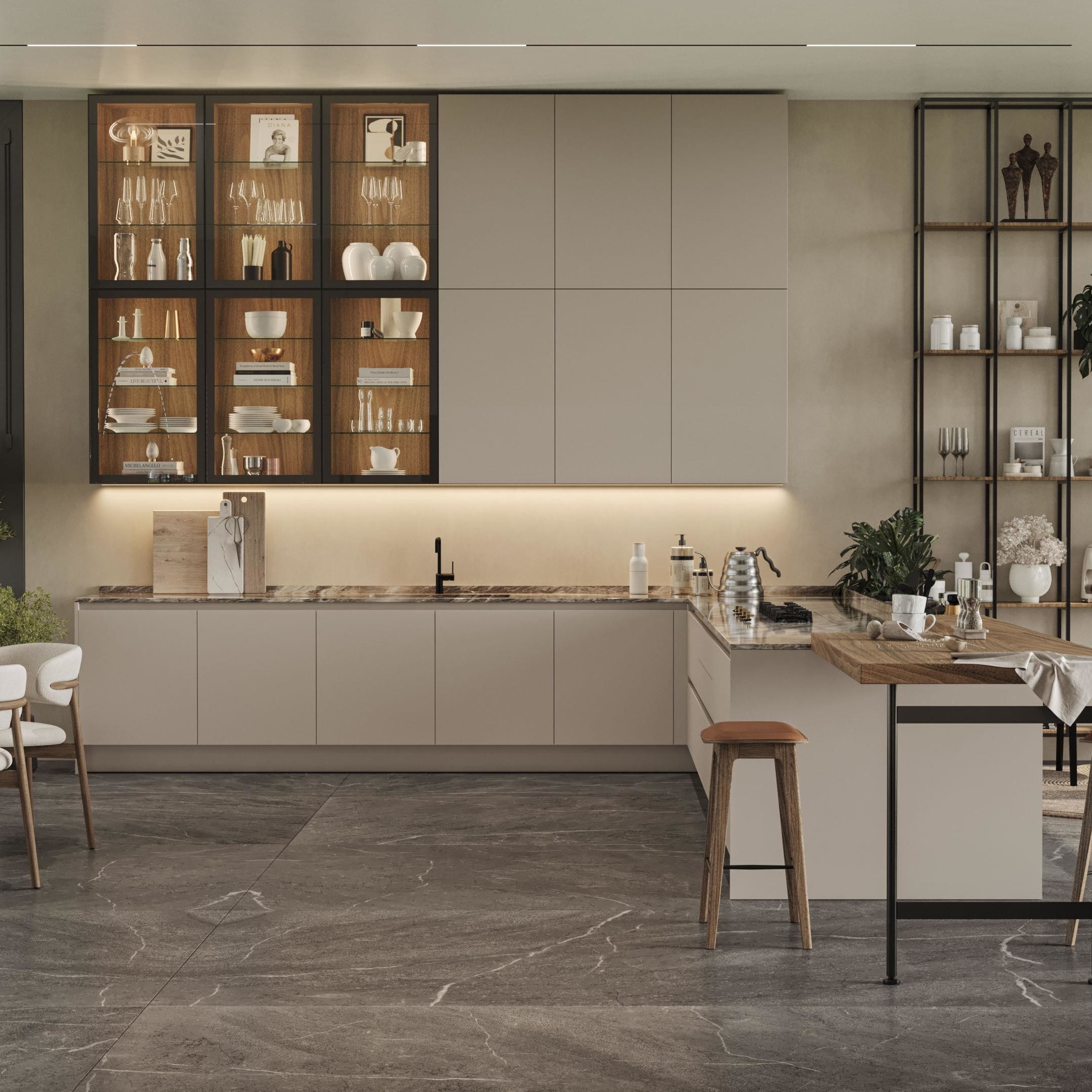 Smart Kitchen Solid Wood White Cupboard Lacquer Melamine Built Modern Design Custom Villa Kitchen Cabinet Complete Set