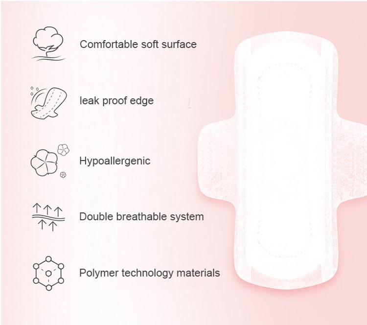 High Absorption 340mm 410mm overnight Cotton Sanitary Napkin