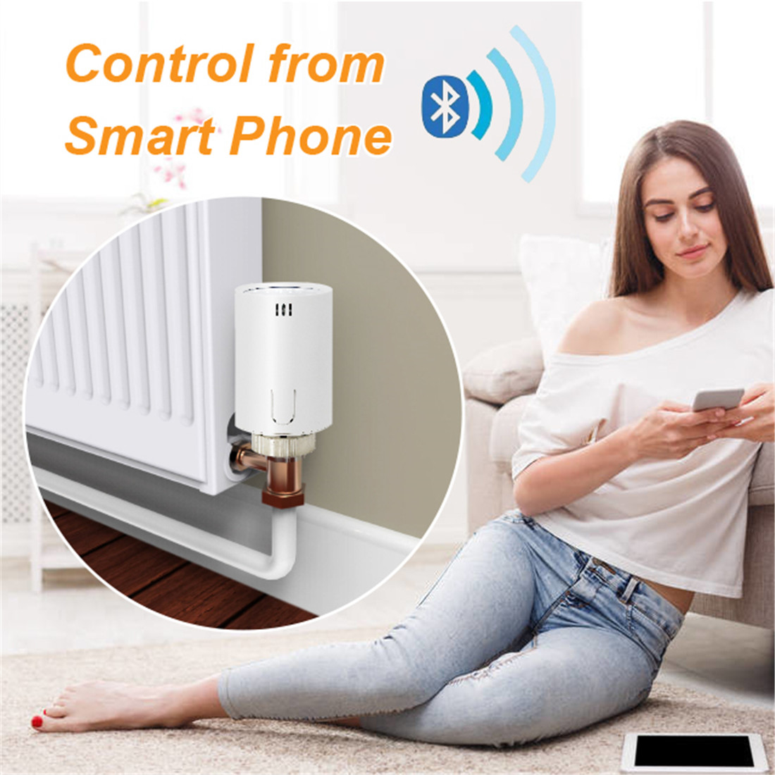 2021 New Arrival Bluetooth Smart Radiator Thermostat TRV with APP Remote Control(TR-01)