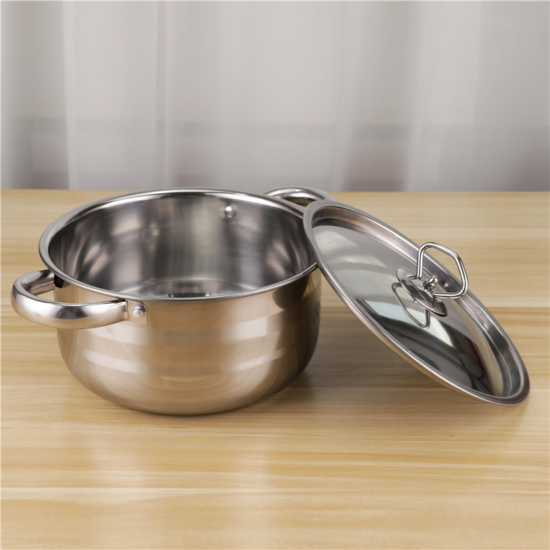 Wholesale 8pcs Soup Stock Pot Set Non Stick Stainless Steel 410 Pots Set with Lid