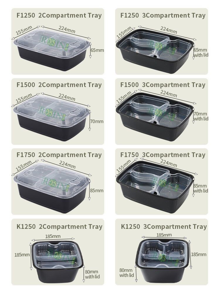 Customized Disposable Meal Prep Containers 2 Layer Snap On Lid For Hot Soup