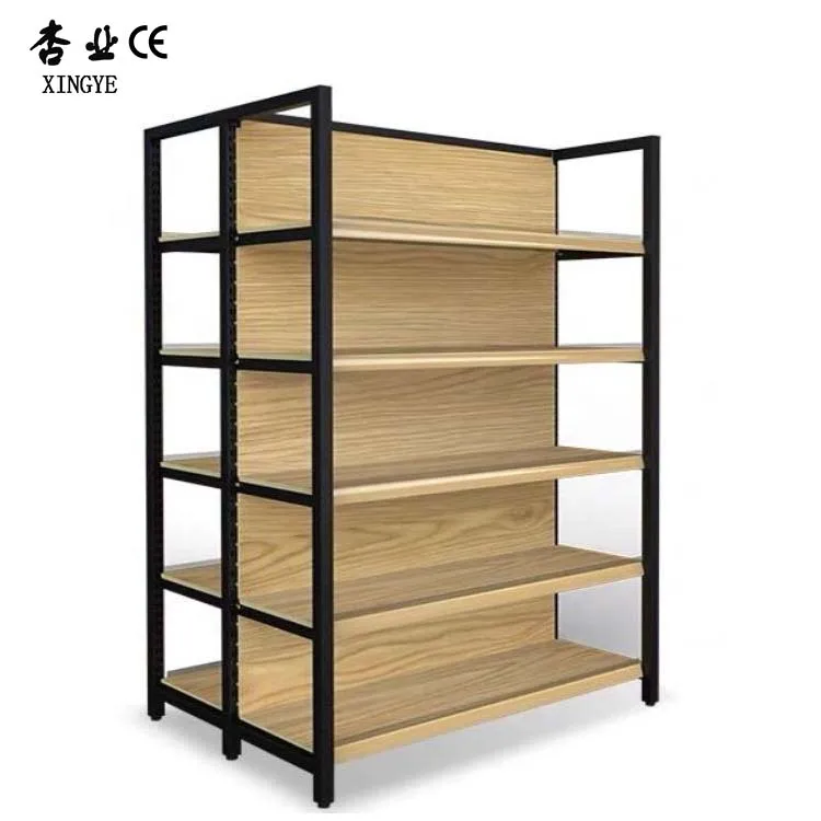 Factory Customized Color Size Wood Grain Shelf Retail Wood Grain Display Stand