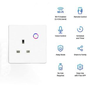  For Tuya Smart Wall Socket 13A Button 3pin Power Plug Electric Quantity Statistics Function With Alexa Manufactures