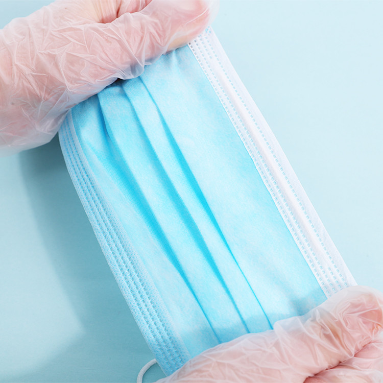 Blue White Disposable Face Mask Antibacterial High Level Protection