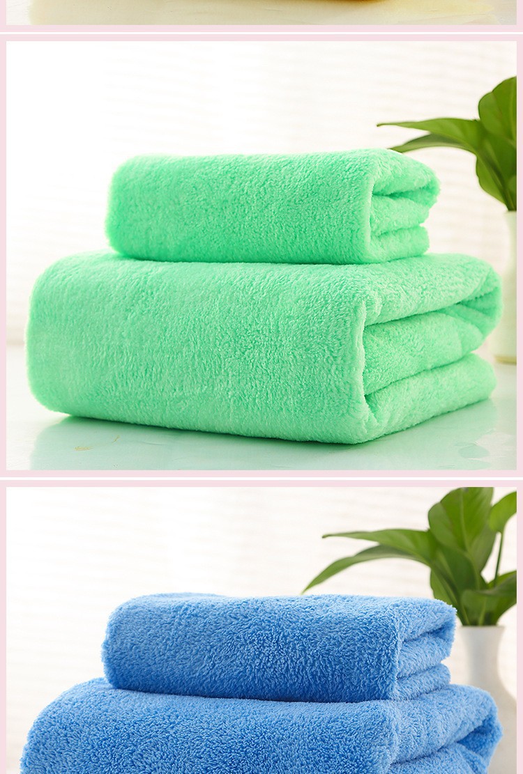Novelty Pattern Microfiber Towel Set Quick Drying and Solid Color for Fast Absorption
