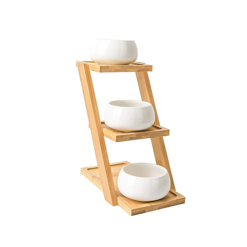 Natural Bamboo Plant Rack Flower Holder Display Shelf 3 Tier