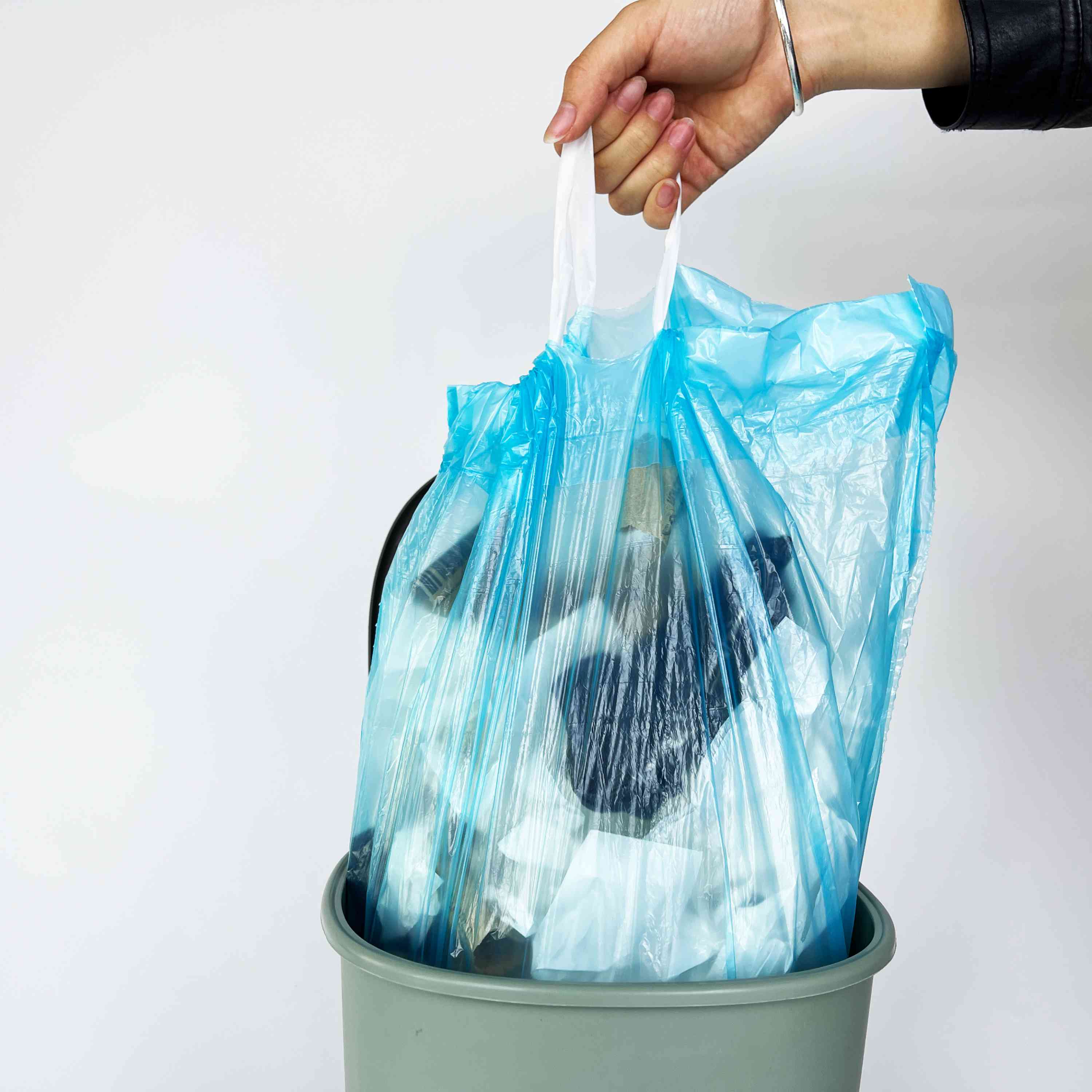 Direct Supply of Recyclable Garbage Bag with Strings in HDPE/LDPE/LLDPE Material