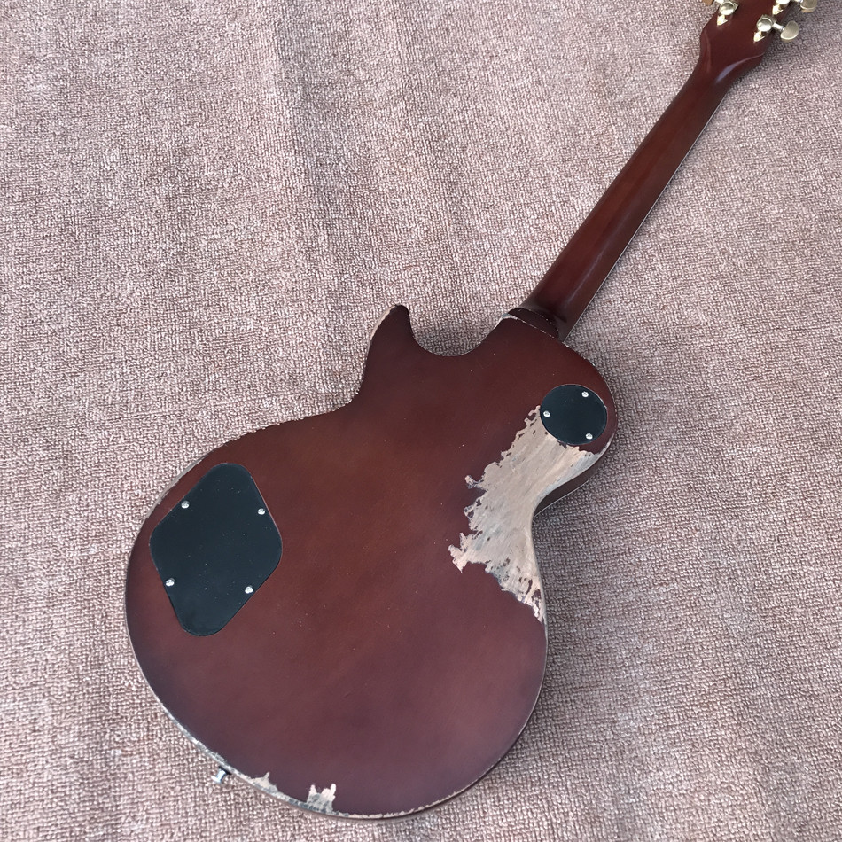Relic standard LP electric guitar, Tobacco burst, Tune-o-Matic bridge relic electric guitar, free shipping
