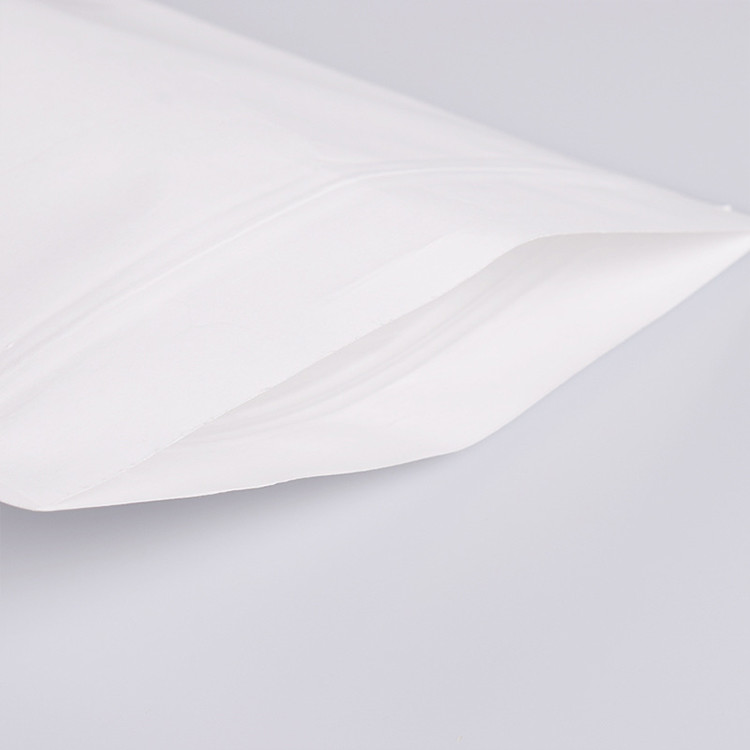 Degradable kraft paper food packaging vertical zipper brown white paper bag