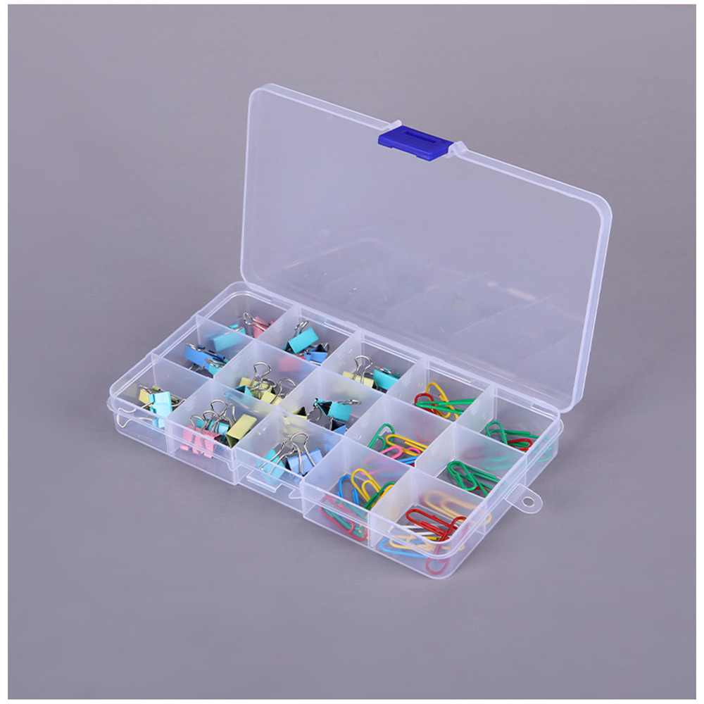 White 15 Grid Plastic Organizer Box Removable Divider Storage Case