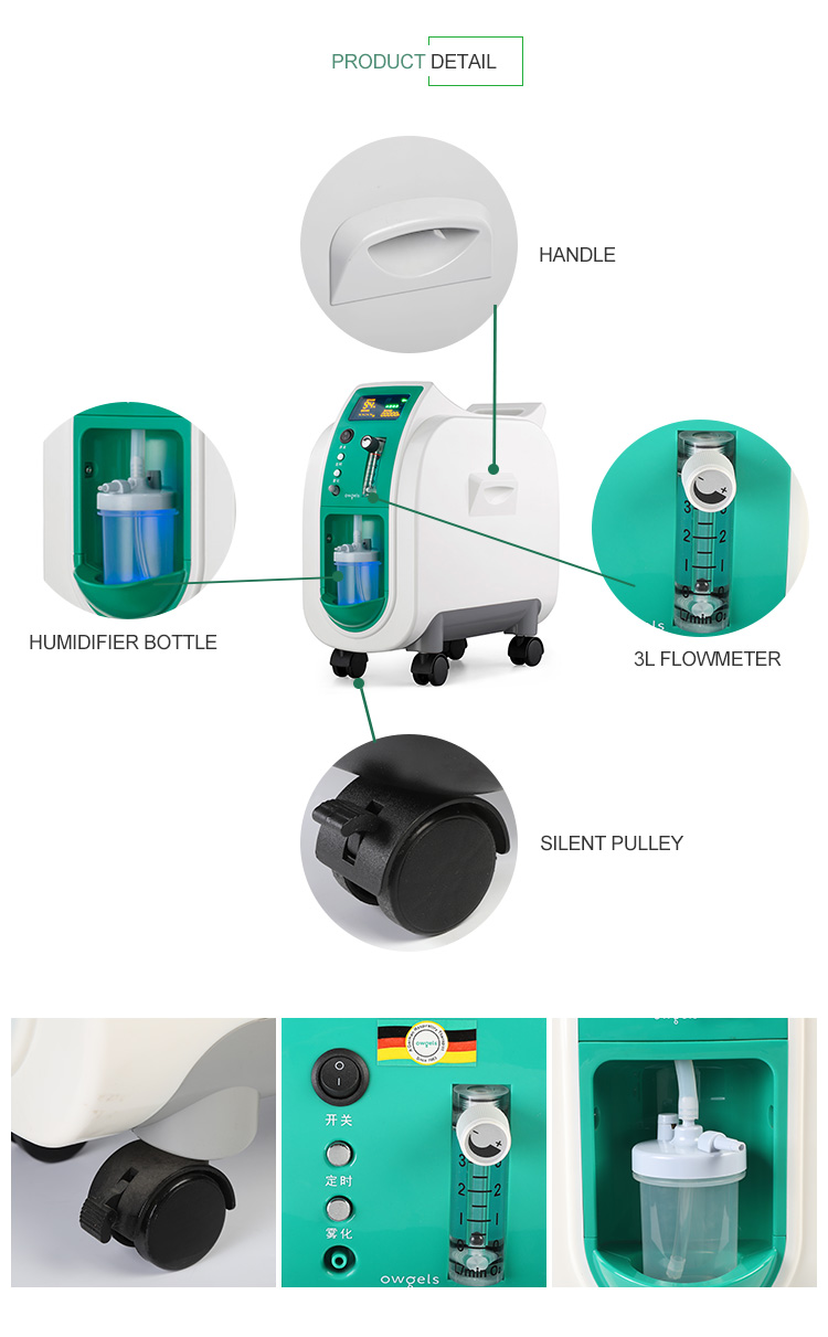 96% Purity Owgels Portable Oxygen Concentrator 5 Liter For Home Use