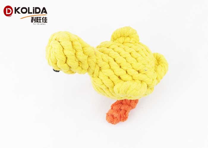 Yellow Color Pet Toys Cotton Duck For Dog Tooth Cleaning Bite Resistance