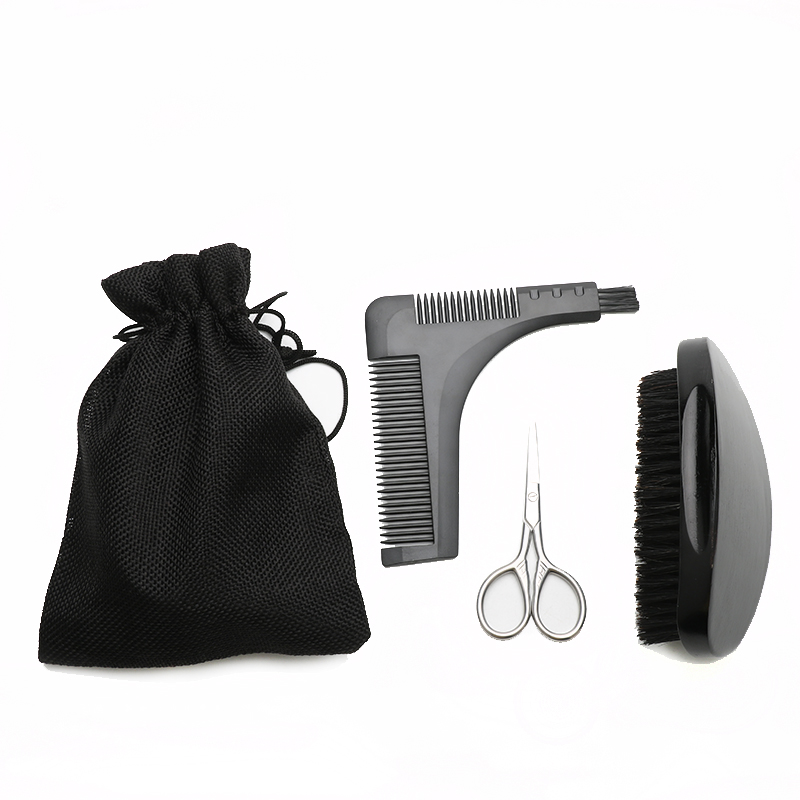 Professional Beard Comb And Brush Set For Men Repair Modeling Cleaning Care Kit