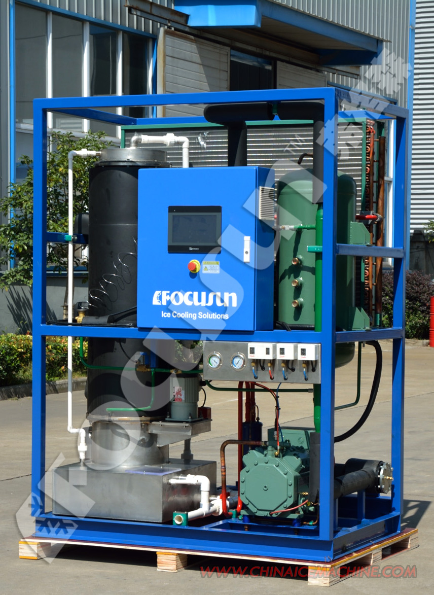 Commercial Tube Ice Machine with 1 Ton Daily Production Capacity and Siemens PLC