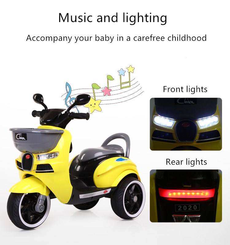 Mini Tricycle Ride On Toy Car 6V Electric Motorcycle for Kids Unisex Assortment Bundle