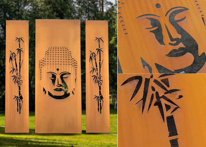 Laser Cut Metal Screens Privacy Corten Steel Decorative Perforated Screen