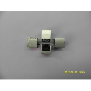China Right Angle single port RJ45 shielded connector without transformer , with Led RJ45 15.75mm on sale