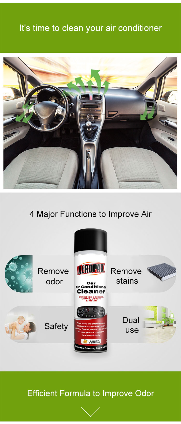 Manufactory Wholesale Air Conditioner Foam Cleaner Dust Cleaning Spray