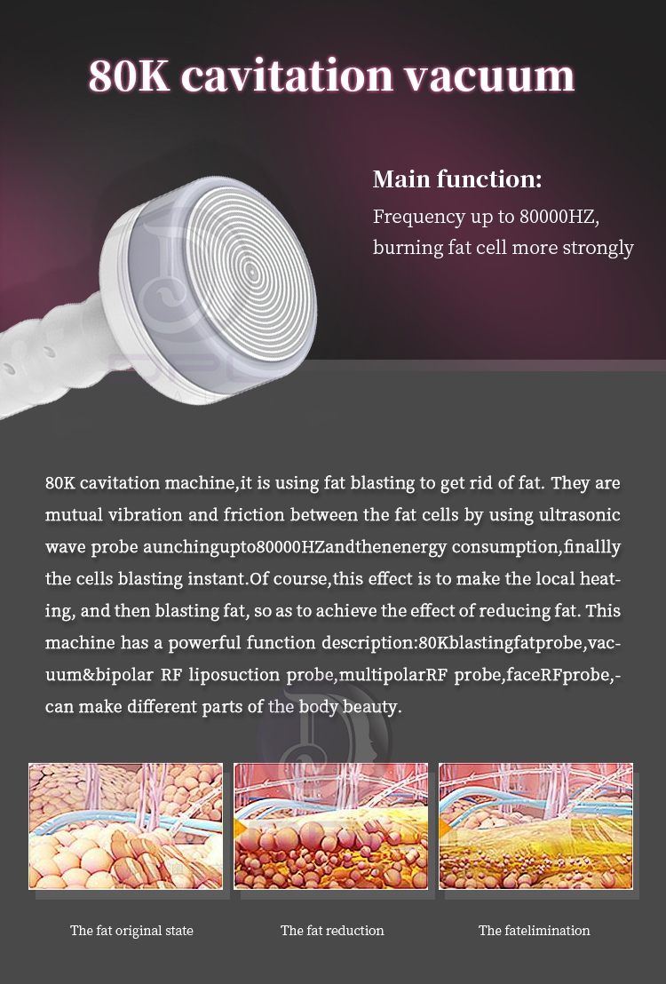 Lipo 8 In 1 80k Ultrasonic Vacuum Cavitation Machine Body Slimming Professional