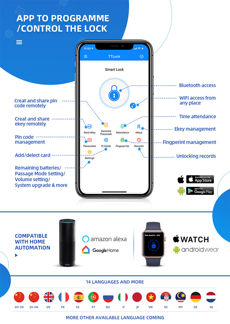 Combination Lock With Fingerprint & Passcode APP Opening Easy Install