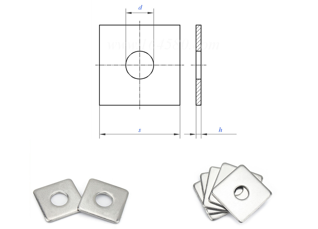 3mm - 48mm Zinc Plated Washers Durable M12 Square Washers High Wear Resistance