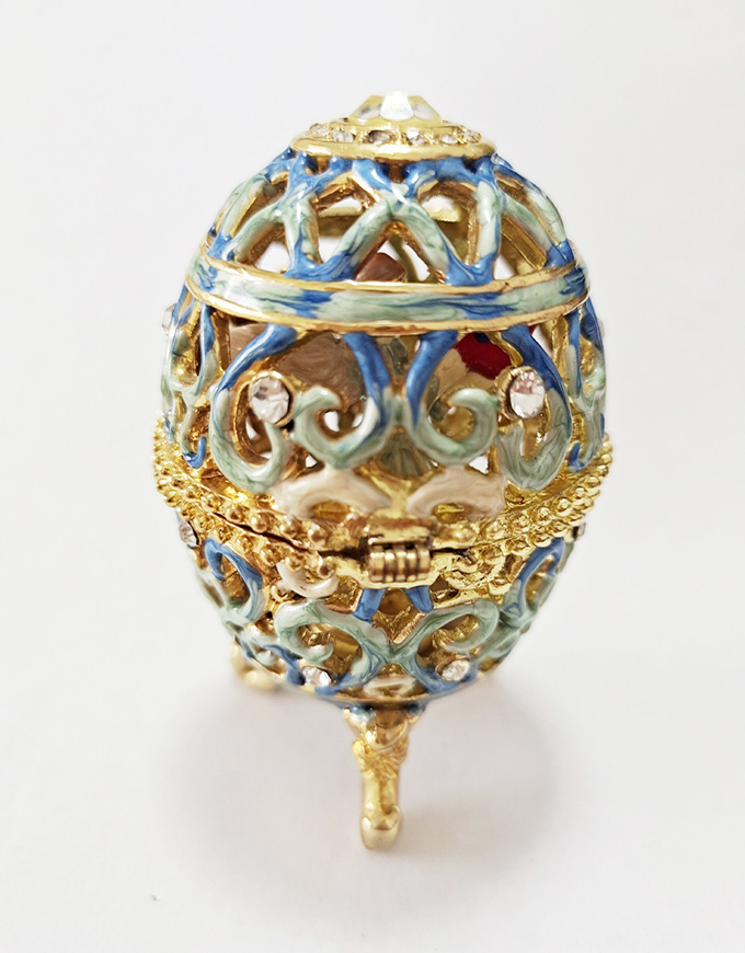 Vintage Style Hand Painted Easter Egg Jewerly Trinket Box Love Angel Jewelry Box Faberge Egg Jewerly Trinket Box