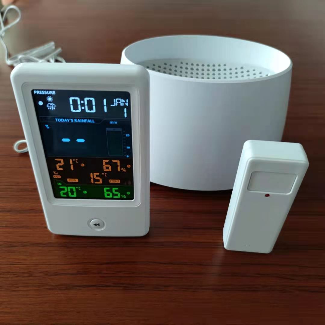 Wireless Digital Weather Thermometer With Color Display Electronic Rain Gauge With App