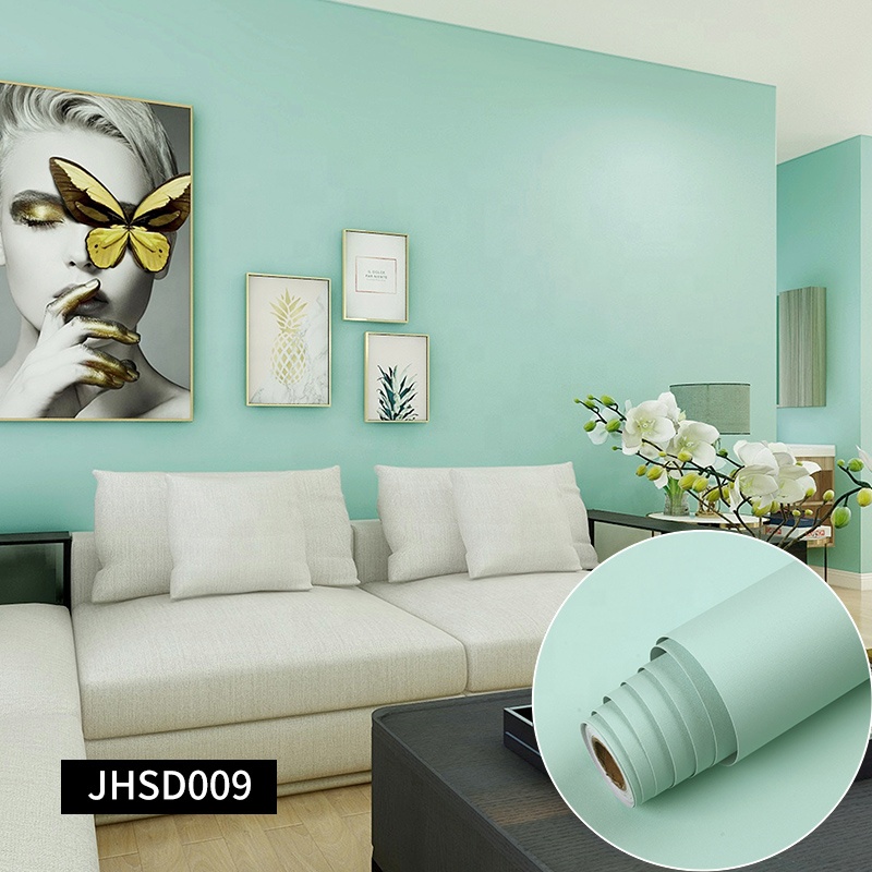 0.18mm-0.26mm Plain Yellow Wallpaper For Hotel Bedroom Renovation