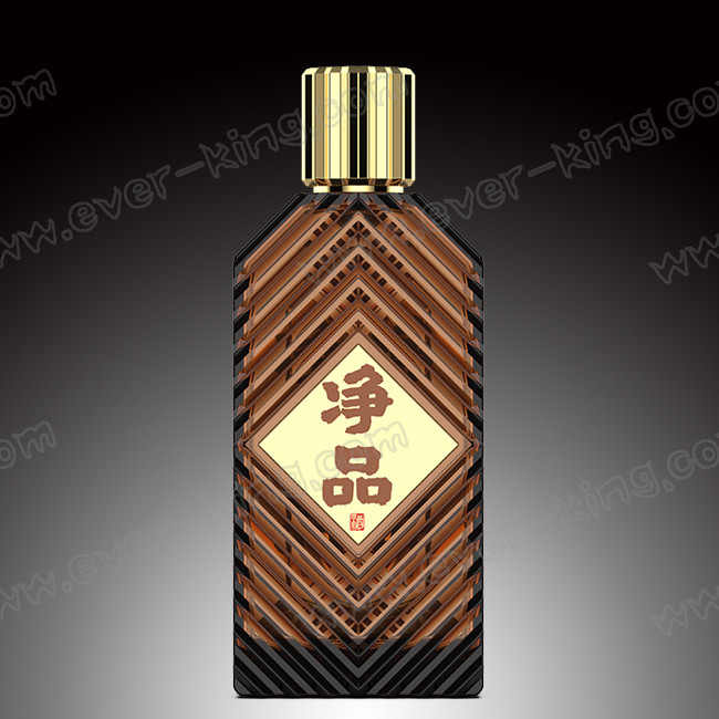 Cork Crystal Rum Liquor Glass Bottles Luxury Custom Design 700ml