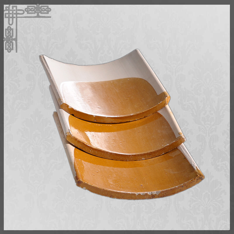 Kaolin Clay Handmade Plain Tiles Yellow Glazed Terracotta Chinese Temple Pagoda