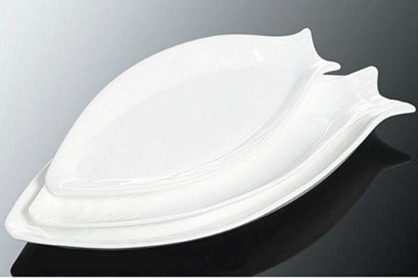 porcelain fish shape plate,fish shape plate for hotel and restaurant,white fish
