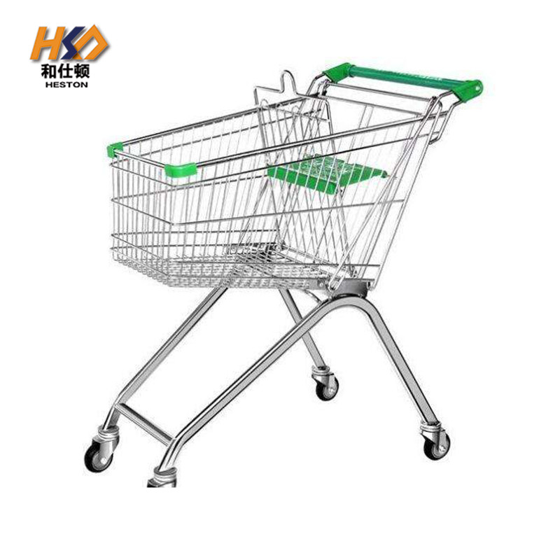 100l Metal Trolley Shopping Carts Powder Coating For Supermarket
