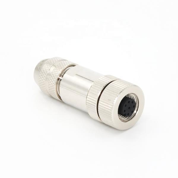 M12 Metal Connectors IEC 61076-2-101 Standard 8 Pin Female Field-assembled
