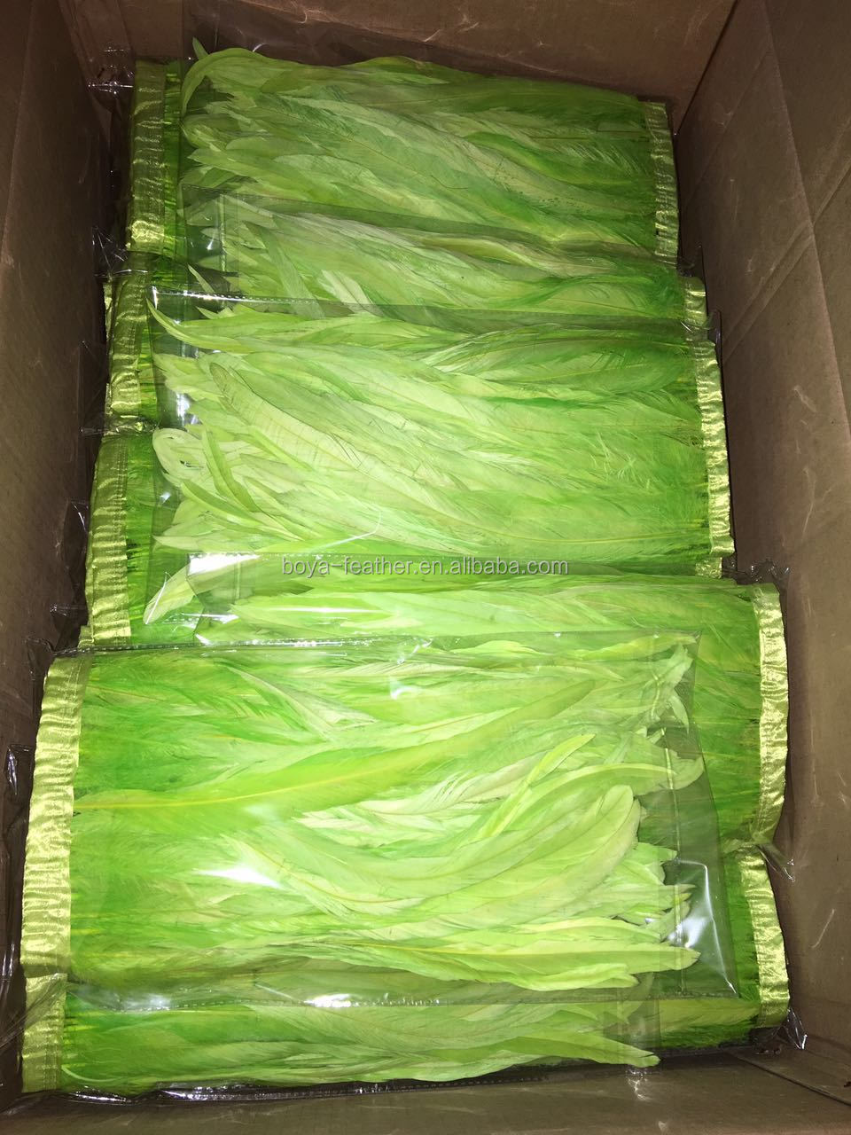 Pattern Bleached Two Tones Color Rooster Coque Feather Fringe Trim for Samba Costumes