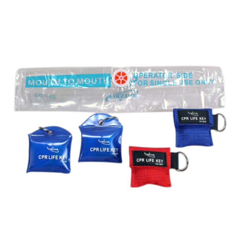Mini Cpr Face Shield Mask Keychain Resuscitation Mouth Barrier With Gloves