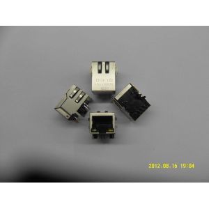 Right Angle shielded 8p8c Communication RJ45 port with Transformer, G/Y
