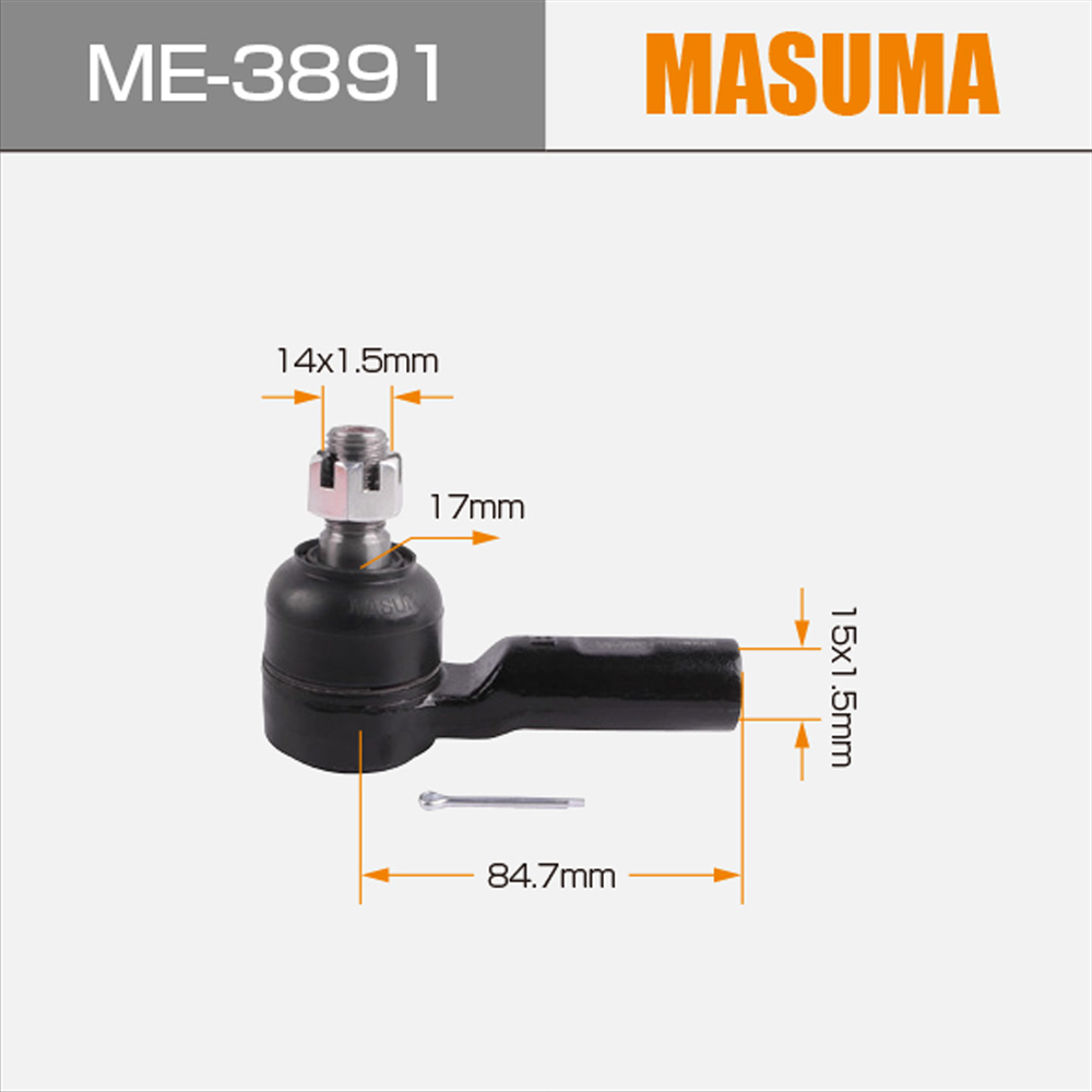 ME-3891 MASUMA Auto Inner Tie Rod End 45046-09281 for TOYOTA HILUX KUN25L