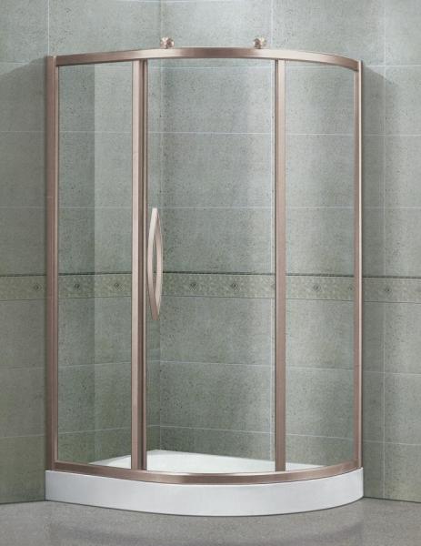 Clear / Printed Tempered Glass Shower Cubicles Offset Quadrant Sliding With
