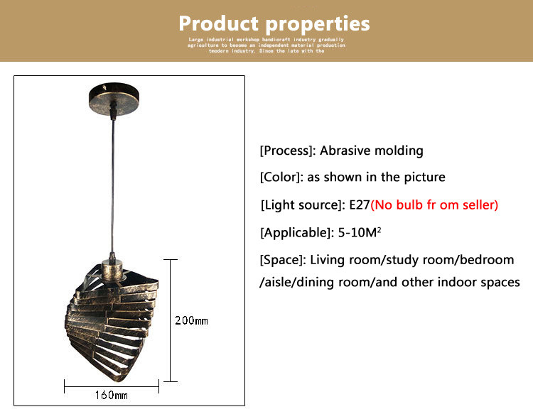 Nordic Retro Iron Creative Dining Chandelier Loft Bar Living Room Restaurant Pendant Lamp（WH-CI-153)