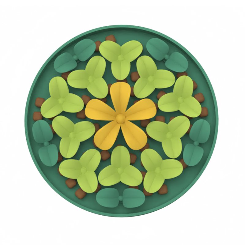 Custom silicone pet products Cute flower Pattern silicon Pet Dog Food Feeding Mat Silicone Slow Feeder Licking Pad Dog food mat