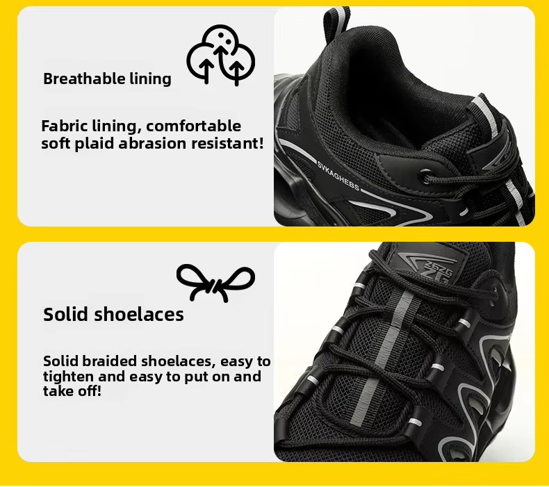 Breathable Microfiber Leather Mesh Safety Shoes Kevlar Anti-stab Work Shoes Steel Toe Anti-smashing EVA Sole